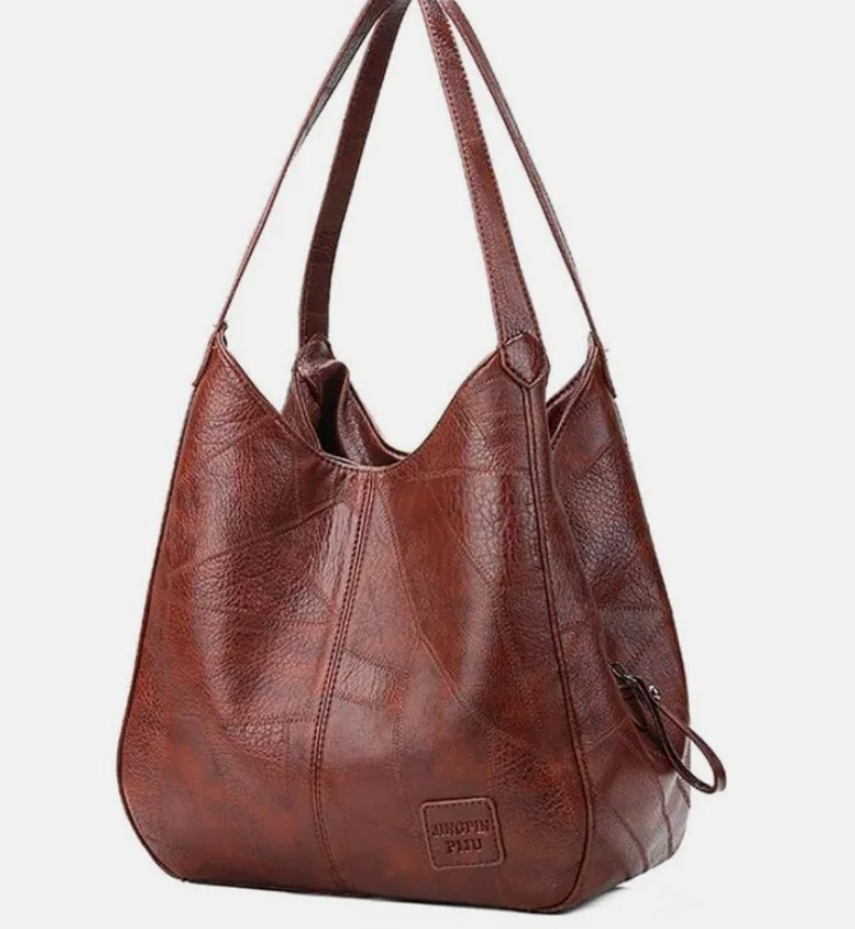 Vintage Leather HandBag Handbags Women Shoulder Tote Female Top-handle Bag